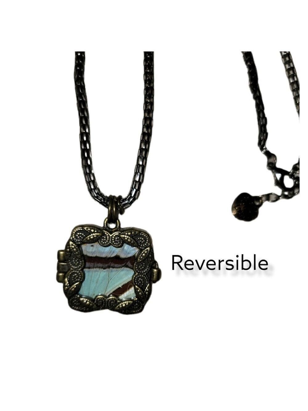 Small Locket Butterfly Wing Necklace #N33